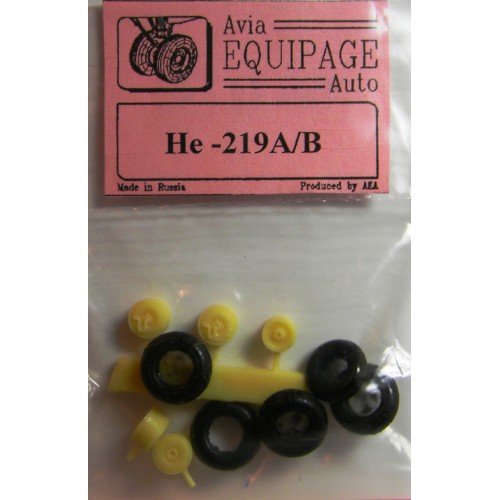 EQA-72056 Equipage 1/72 Rubber Wheels for Heinkel He -219A / He-219B