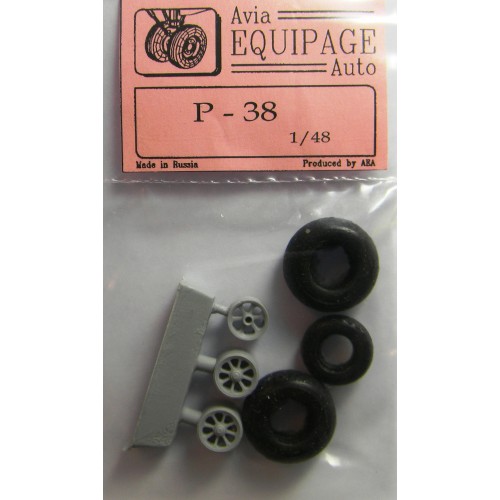 EQB-48026 Equipage 1/48 Rubber Wheels for Lockheed P-38 Lightning