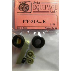 EQB-48035 Equipage 1/48 Rubber Wheels for North American P-51A ... P-51K / F-51A ... F-51K Mustang 