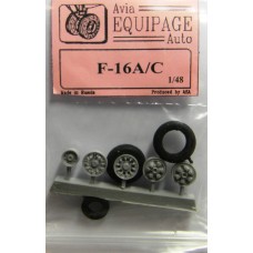 EQB-48059a Equipage 1/48 Rubber Wheels for General Dynamics F-16A ... F-16C Fighting Falcon