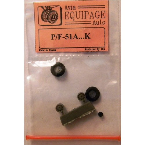 EQB-72035 Equipage 1/72 Rubber Wheels for North American P-51A ... P-51K / F-51A ... F-51K Mustang 