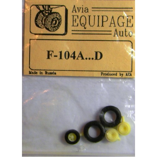 EQB-72064a Equipage 1/72 Rubber Wheels for Lockheed F-104A ... F-104D Starfighter
