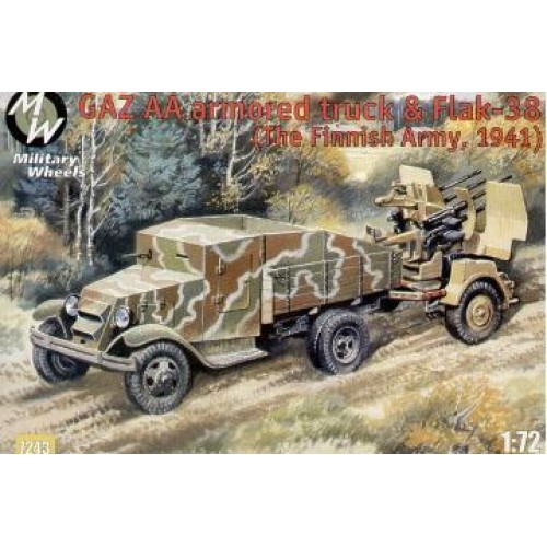 MWH-7243 1/72 GAZ AA armored truck and Flak-38. Finl 1941 model kit