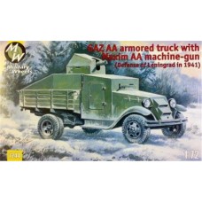 MWH-7244 1/72 GAZ AA armored truck with Maxim AA gun model kit