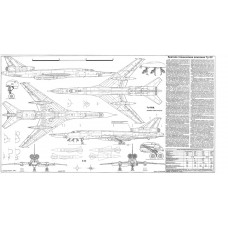 PLS-100102 1/100 Tupolev Tu-22 Blinder Full Size Scale Plans (2 A2 format pages)