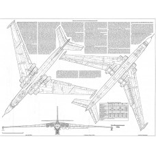 PLS-100105 1/100 Myasishchev M-4/3M Bison strategic bomber Full Size Scale Plans (2 pages)