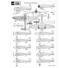 PLS-48001 1/48 Mitsubishi A5M fighter Full Size Scale Plans (A2 format page)