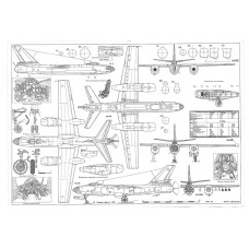 PLS-72002 1/72 Ilyushin Il-28 Beagle Bomber Scale Plans (two A2 format pages)