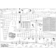 PLS-72005 1/72 Tupolev TB-3 Soviet WW2 bomber Scale Plans (two A1 format pages)