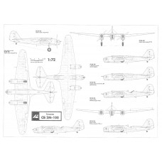 PLS-72020 1/72 Tupolev SB bomber Full Size Scale Plans (two A2 format pages)