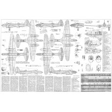 PLS-72039 1/72 Ilyushin DB-3F/Il-4 bomber Full Size Scale Plans (A1 format page)