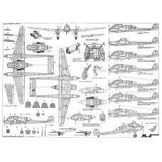 PLS-72050 1/72 Focke-Wulf Fw 189 Uhu Full Size Scale Plans (A2 format page)